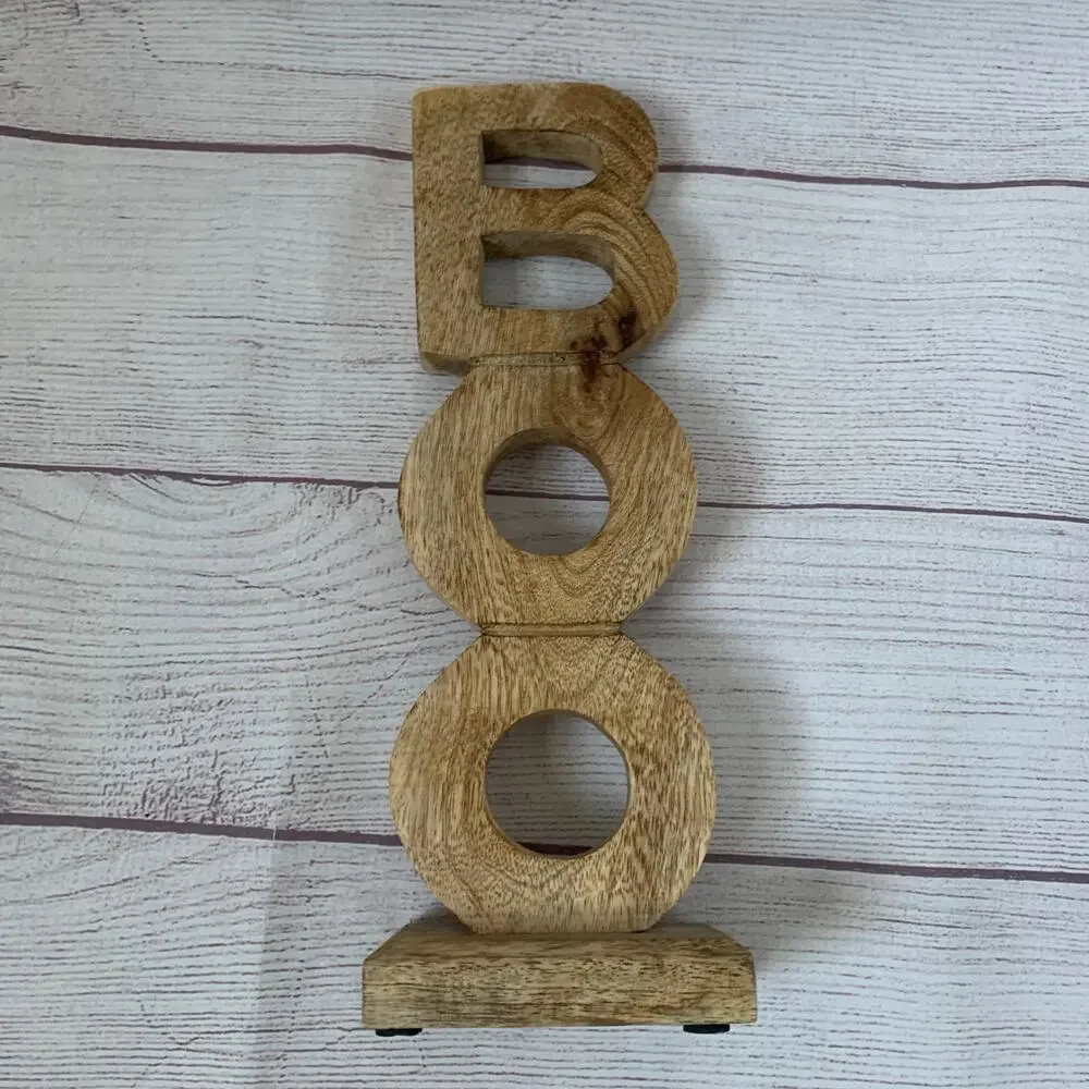 Halloween Home Wooden Boo Vertical Self-Standing